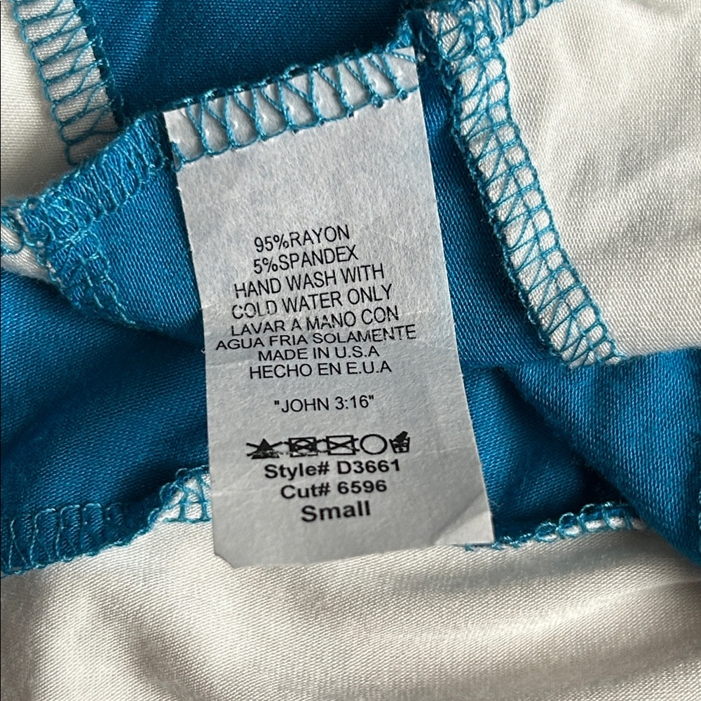 Beeson River Vibrant Blue Sleeveless Dress White Stripe Accents Size Small - Picture 6 of 8